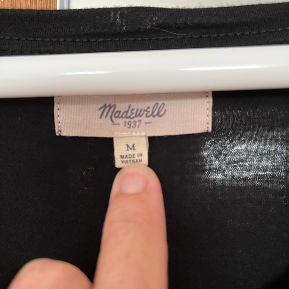 Madewell Black Long sleeve drop shoulder top - Picture 4 of 4